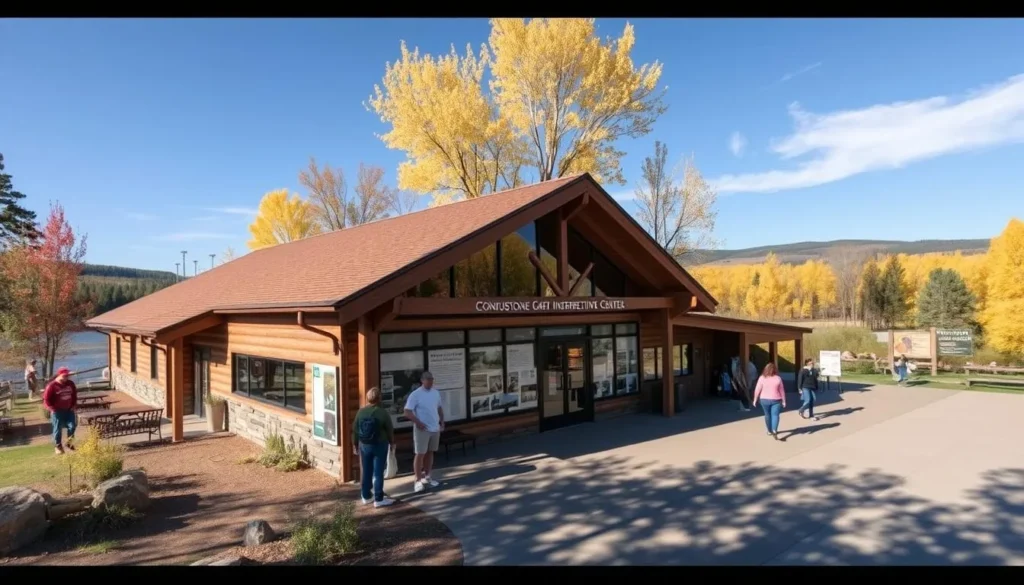 Generate an image of the Missouri-Yellowstone Confluence Interpretive Center with riverside trails.