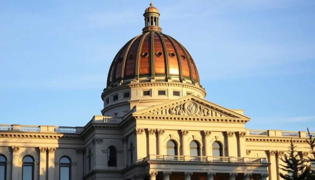 Generate an image of the Montana State Capitol Building with its distinctive copper dome.