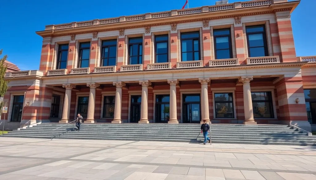 Generate an image of the National Museum of Tajikistan's exterior or a notable exhibit.
