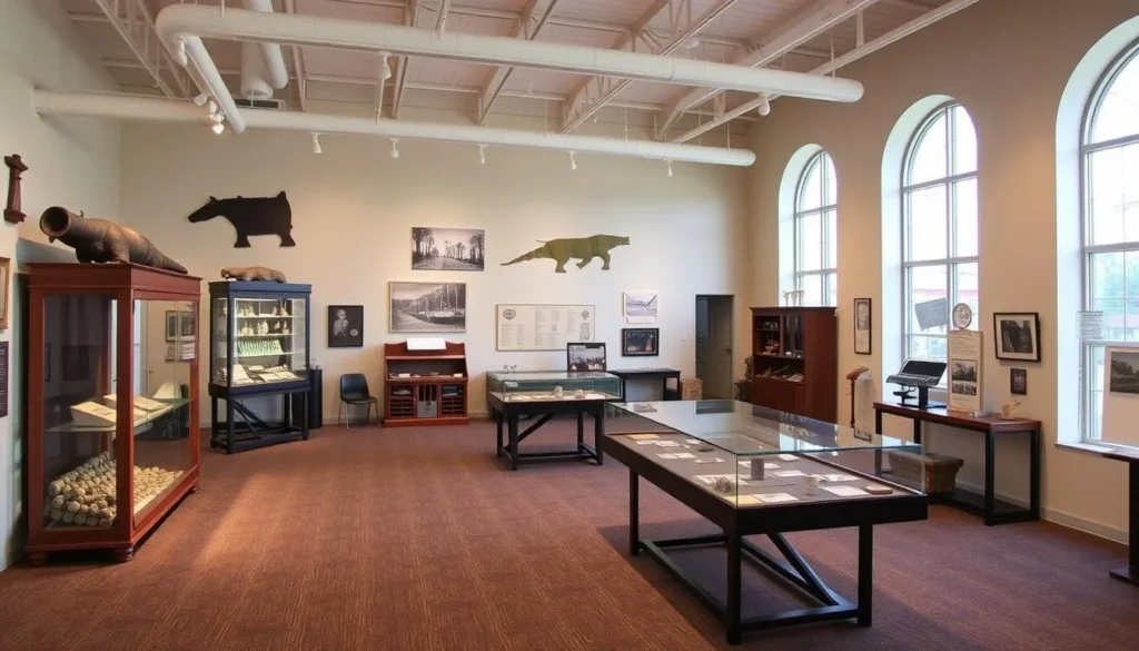 Generate an image of the New Smyrna Museum of History, showcasing its exhibits and artifacts detailing the area's rich past.