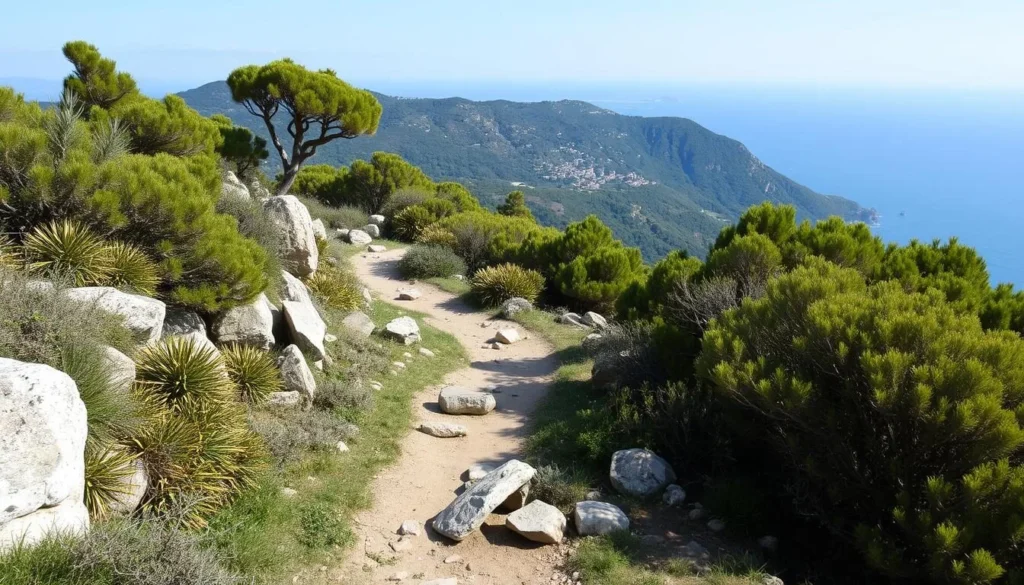 Generate an image of the Nietzsche Path trail in Èze, France.