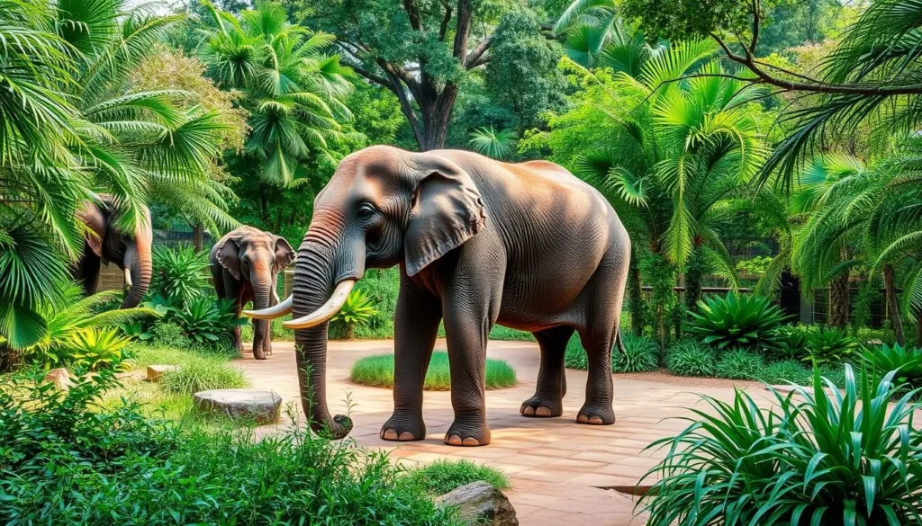 Generate an image of the Oklahoma City Zoo's elephant habitat.