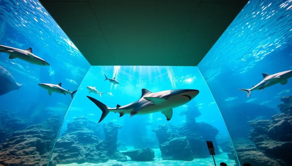 Generate an image of the Oregon Coast Aquarium's shark exhibit.