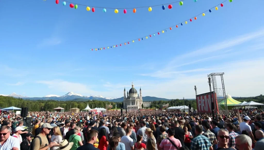 Generate an image of the Plains of Abraham during the Festival d'été de Québec.