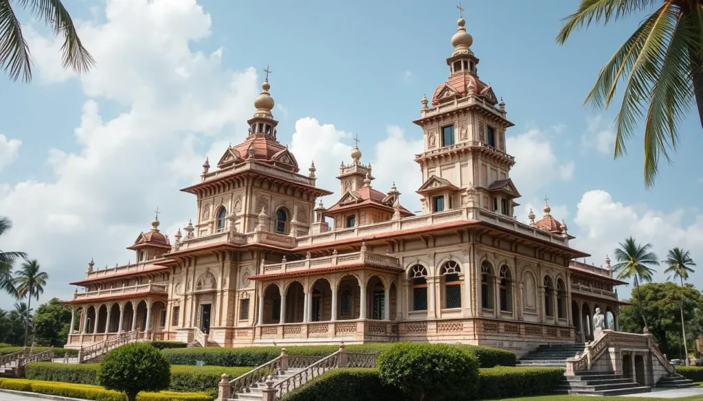 Generate an image of the Royal Palaces of Abomey, showcasing its historical architecture.