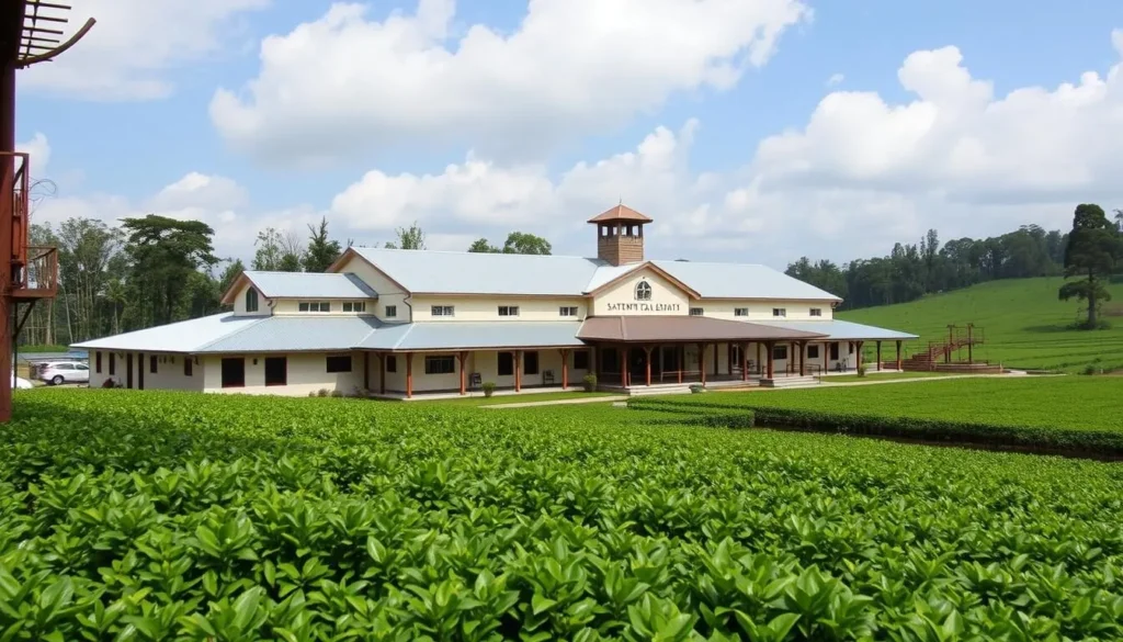 Generate an image of the Satemwa Tea Estate's main tea processing facility