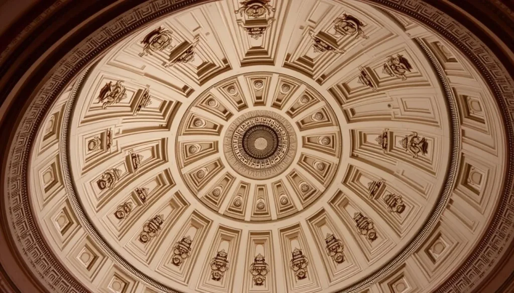 Generate an image of the Schuster Center's Mead Theatre's domed ceiling.