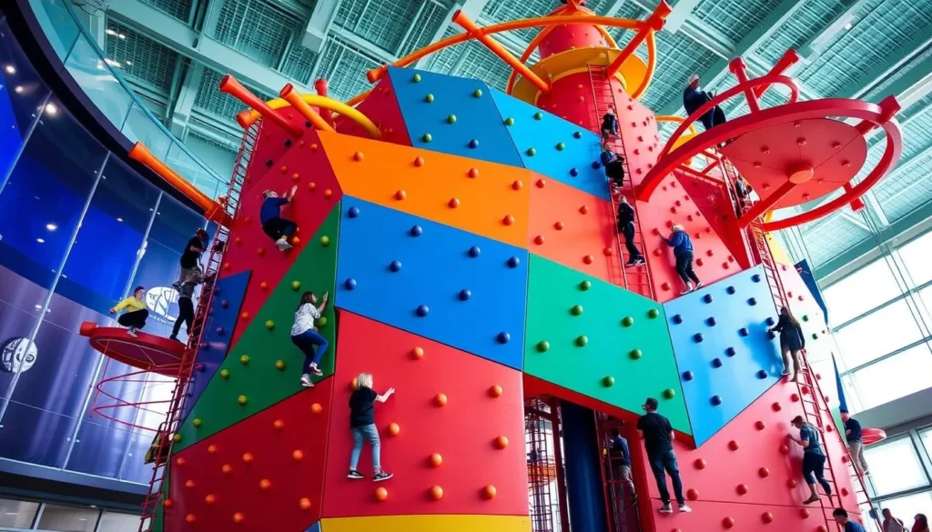 Generate an image of the Science Museum Oklahoma's climbing structure.