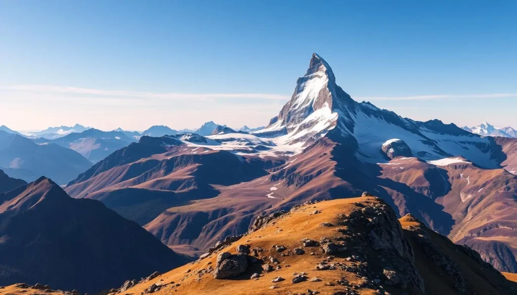 Generate an image of the Sunnegga viewpoint with the Matterhorn in the background