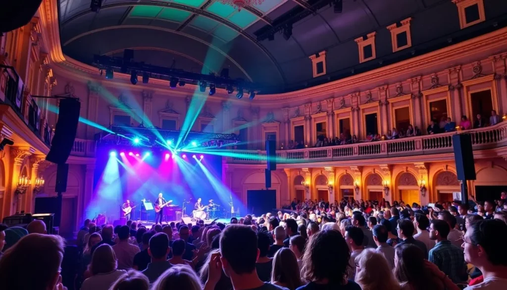 Generate an image of the Théâtre Antique in Vienne, France, during the Jazz à Vienne festival.