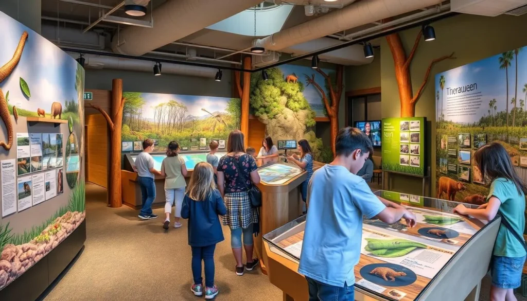 Generate an image of the Thurauen Nature Center's interactive exhibition