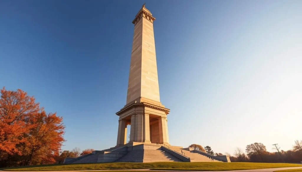 Generate an image of the Trenton Battle Monument, a 150-foot obelisk honoring the Battle of Trenton.