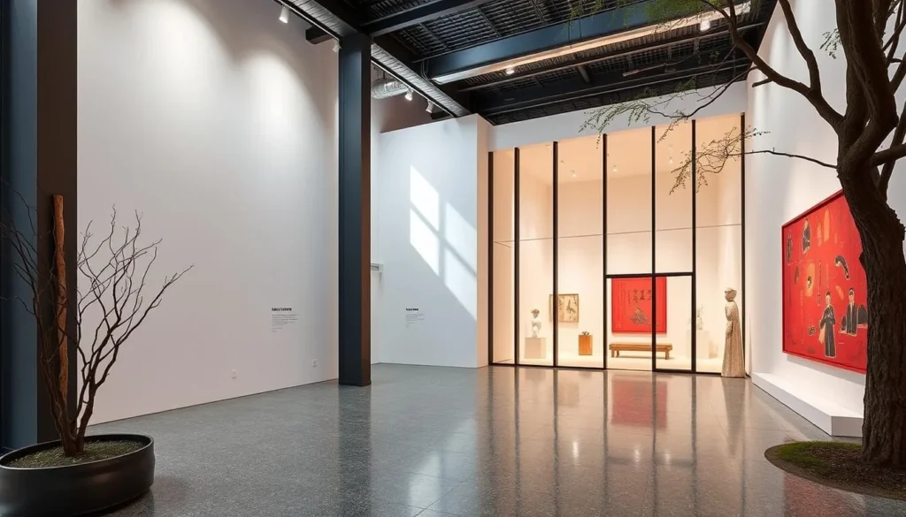 Generate an image of the White Rabbit Gallery in Chippendale, showcasing its unique contemporary Chinese art exhibitions.