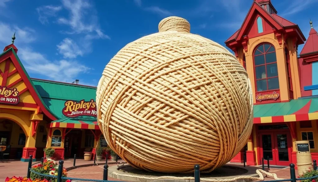 Generate an image of the World's Largest Ball of Twine at Ripley's Believe It or Not! Odditorium in Branson, Missouri.