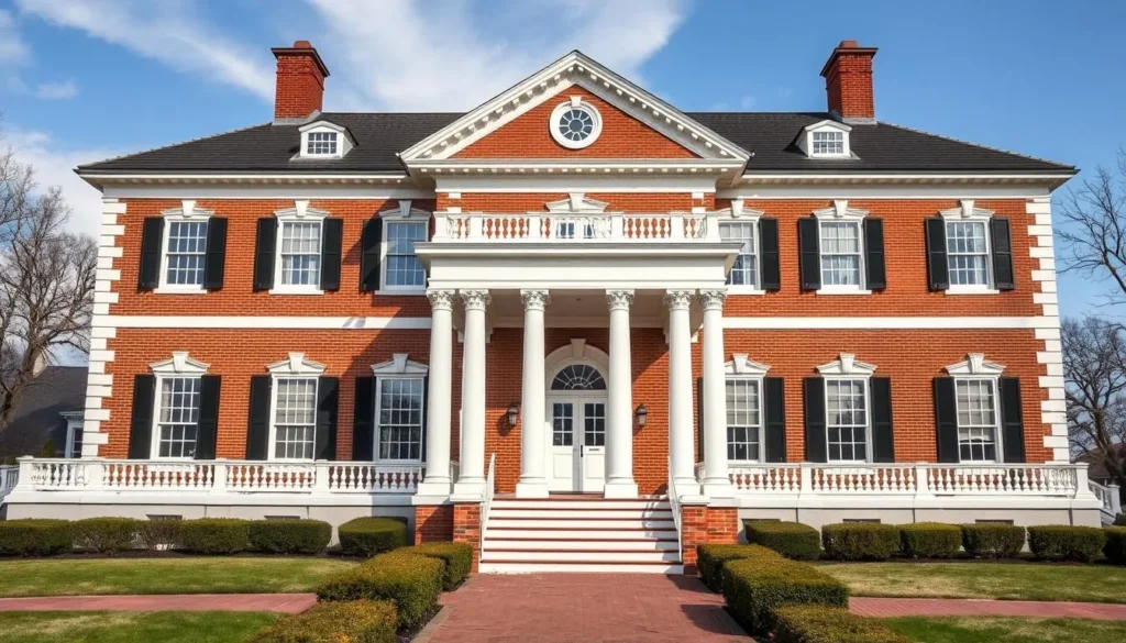 Generate an image of the elegant Georgian Revival-style Governor's Mansion.