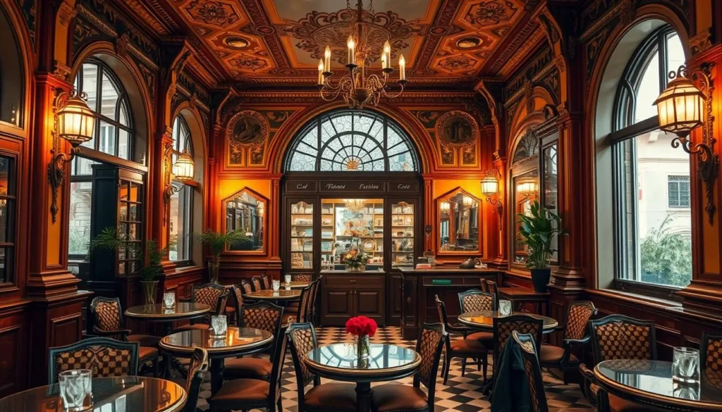 Generate an image of the elegant interior of Caffè Florian.