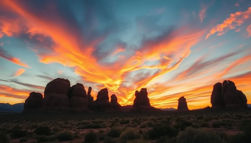 Generate an image of the majestic Elephant Rocks at sunset.
