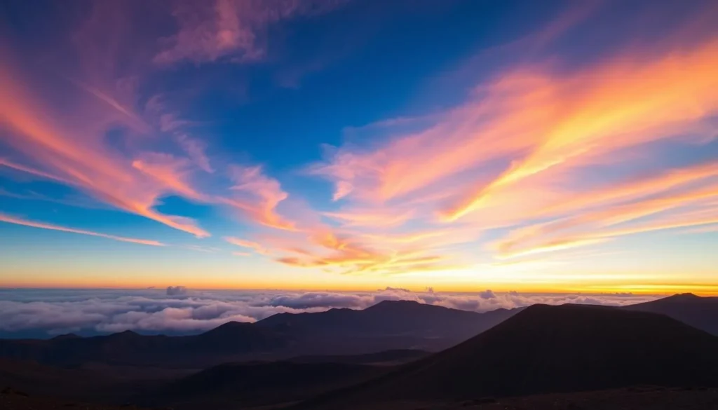 Generate an image of the sunrise at Haleakala National Park.
