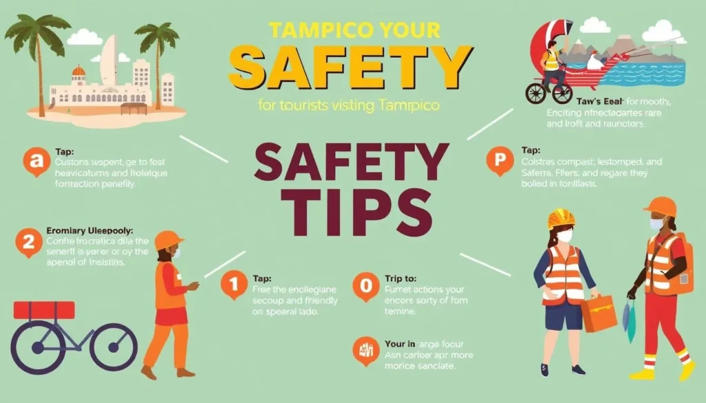 Generate an image representing safety considerations for tourists in Tampico.
