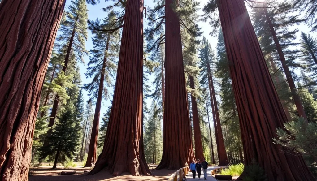 Giant sequoia trees in Calaveras Big Trees State Park, Calaveras County California Giant sequoia trees in Calaveras Big Trees State Park, Calaveras County California