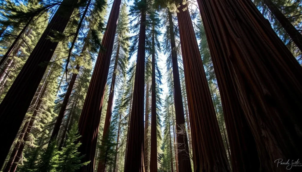 Giant sequoia trees in Kings Canyon National Park near Fresno County California Giant sequoia trees in Kings Canyon National Park near Fresno County California