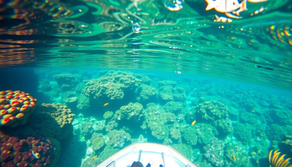 Glass bottom boat tour in Coral Bay, Western Australia