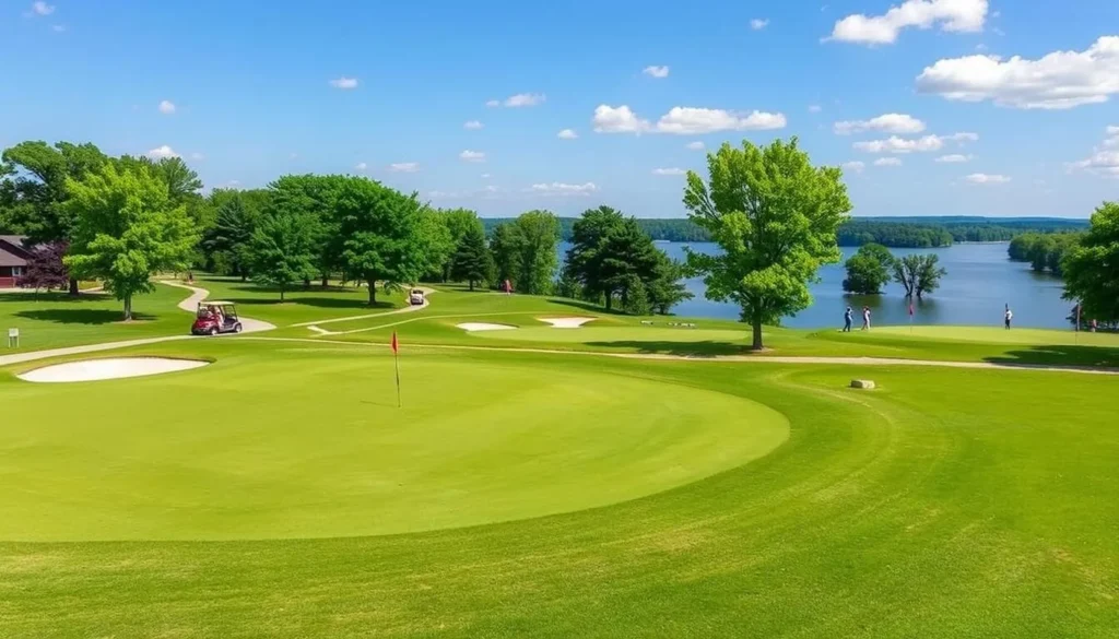 Golf course at Barren River Lake State Resort Park with lake views Golf course at Barren River Lake State Resort Park with lake views