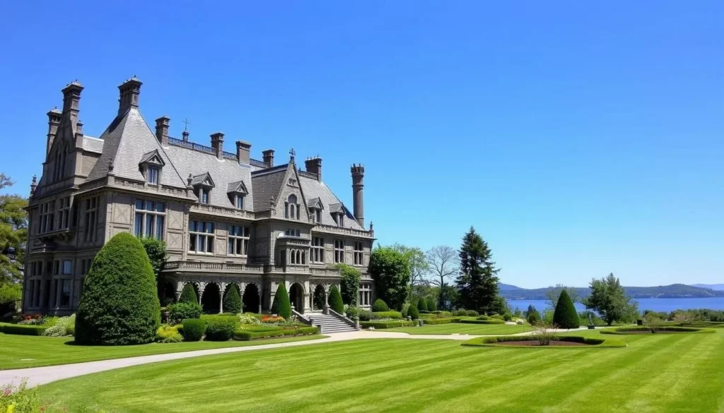Gothic Revival architecture of Lyndhurst Mansion in Westchester County