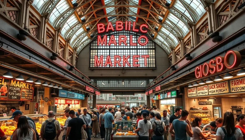 Grand Central Market food hall in Los Angeles County California Grand Central Market food hall in Los Angeles County California