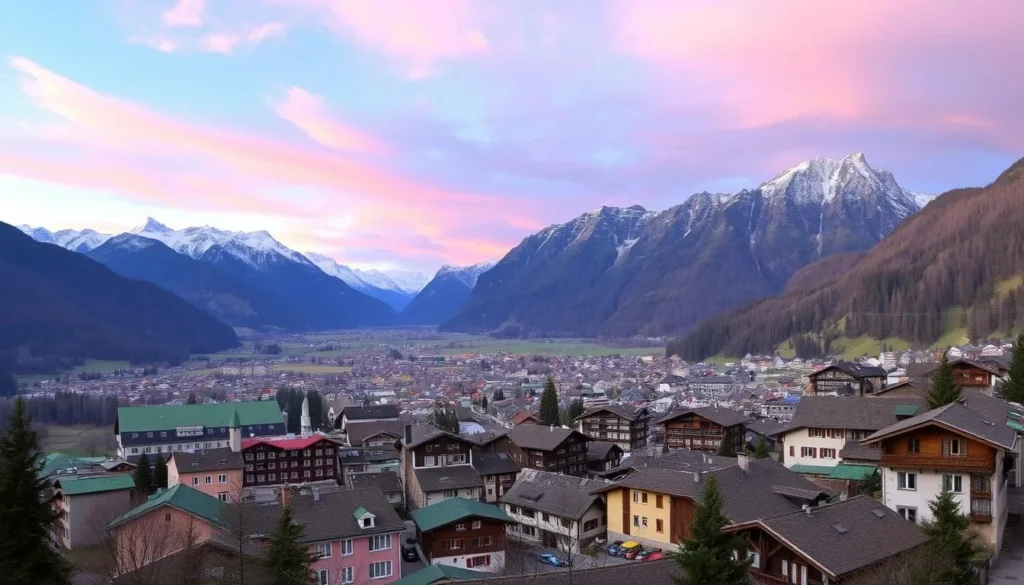 Grindelwald Village panoramic view