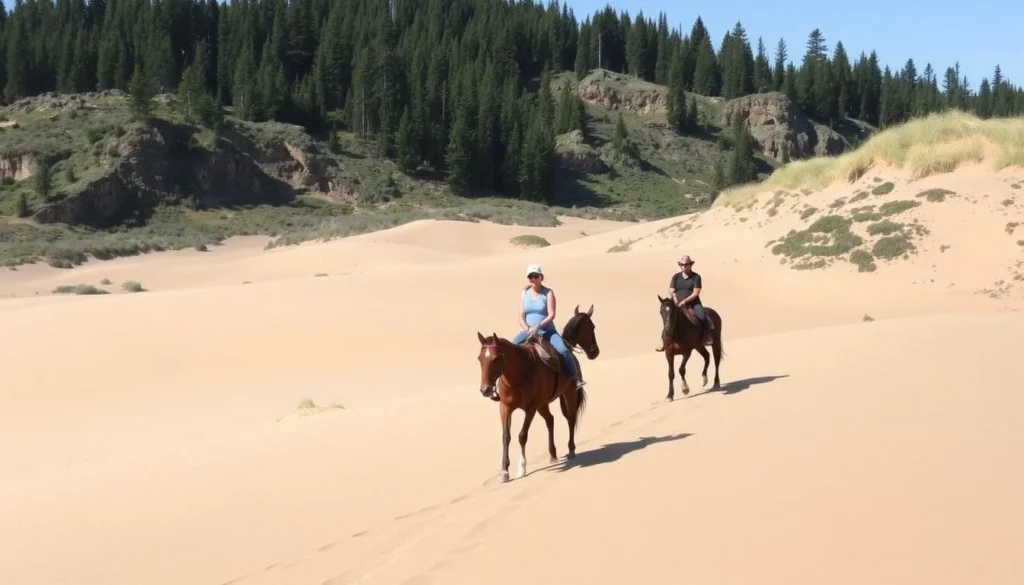 Guided horseback ride through the Oregon dunes