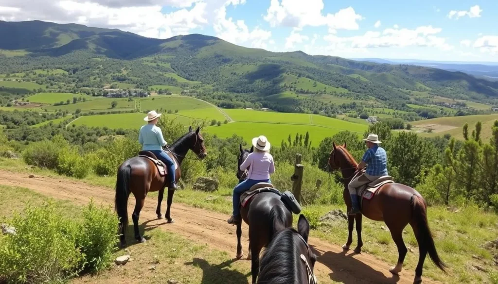 Guided horseback riding tour in the Capulines countryside
