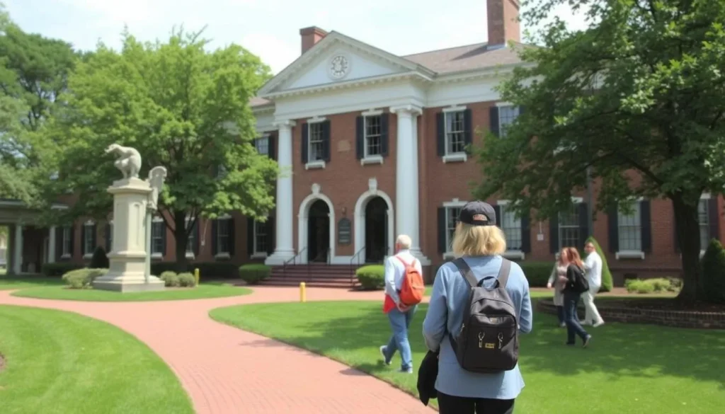 Guided walking tour of Princeton, New Jersey, highlighting historic landmarks and famous residents.