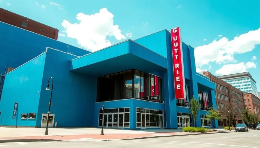 Guthrie Theater's iconic blue exterior and Endless Bridge, representing the vibrant arts scene among the best things to do in Minneapolis, Minnesota Guthrie Theater's iconic blue exterior and Endless Bridge, representing the vibrant arts scene among the best things to do in Minneapolis, Minnesota