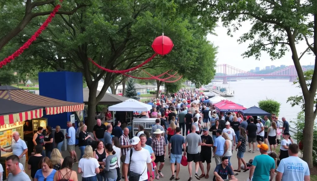 Haddad Riverfront Park image with "Live on the Levee" event