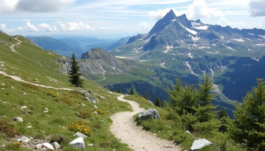 Haute Route hiking trail with Mont Collon in the background