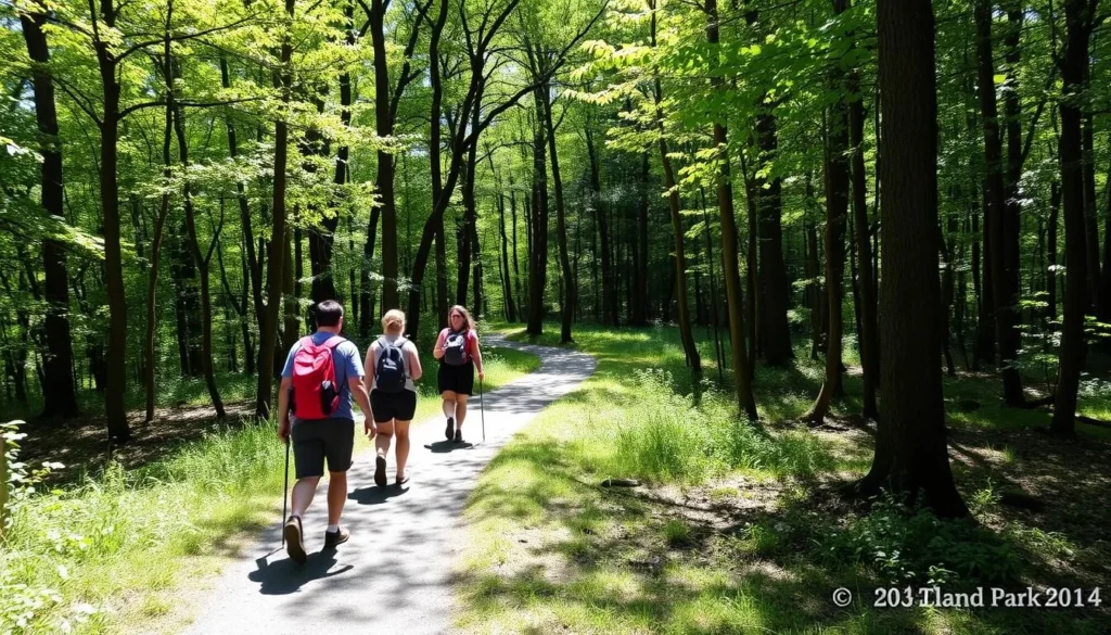 Hikers enjoying a trail in Harriman State Park, Rockland County New York Hikers enjoying a trail in Harriman State Park, Rockland County New York
