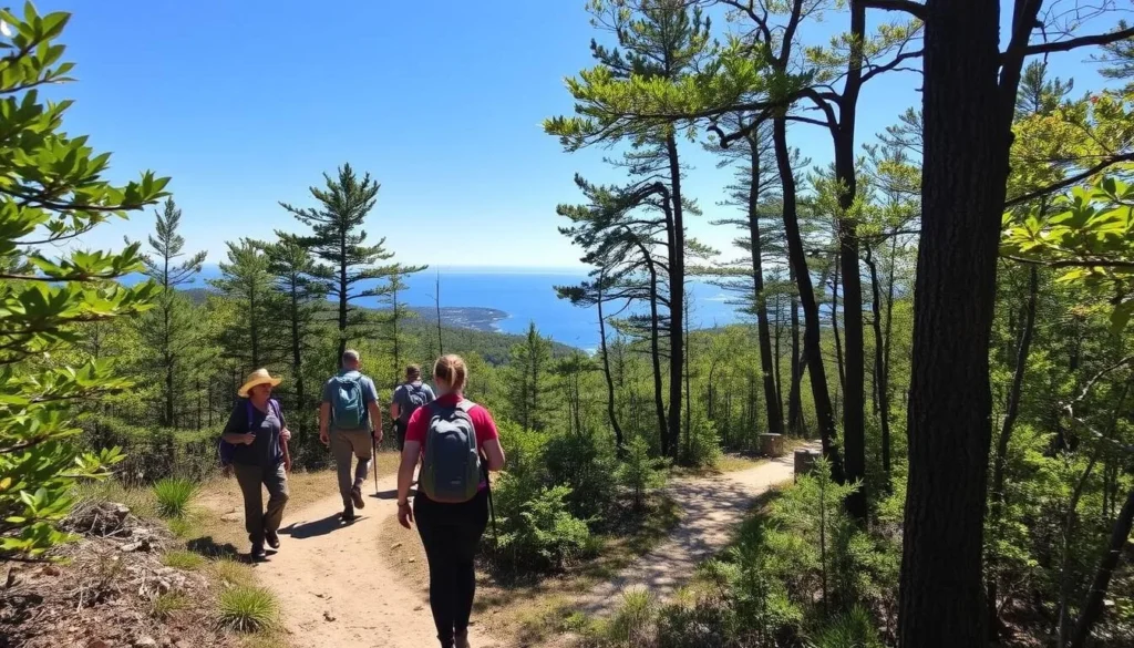 Hikers enjoying the trails at Mount Agamenticus near Ogunquit