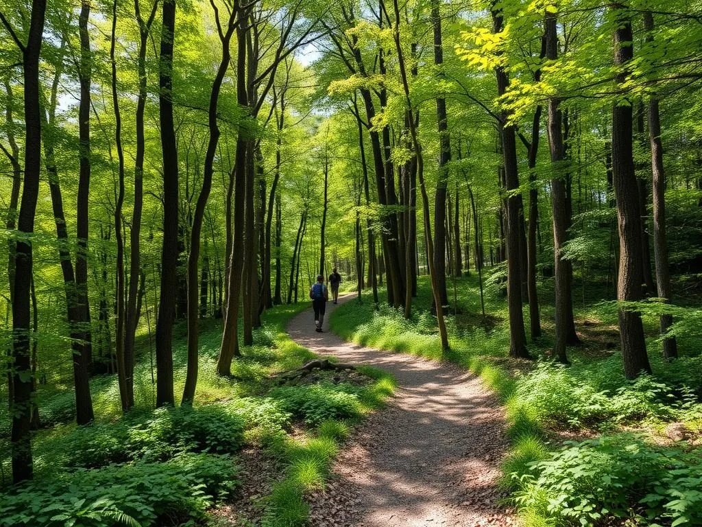 Hiking trail in the Catskill Mountains of Ulster County Hiking trail in the Catskill Mountains of Ulster County