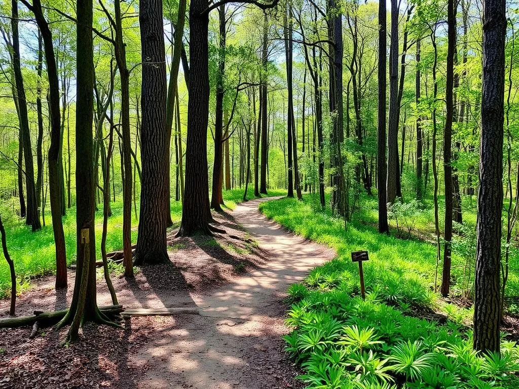 Hiking trail through forest at Bogue Chitto State Park Hiking trail through forest at Bogue Chitto State Park