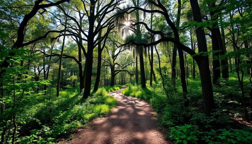 Hiking trails at Jennings State Forest in Clay County Florida, showcasing natural things to do Hiking trails at Jennings State Forest in Clay County Florida, showcasing natural things to do