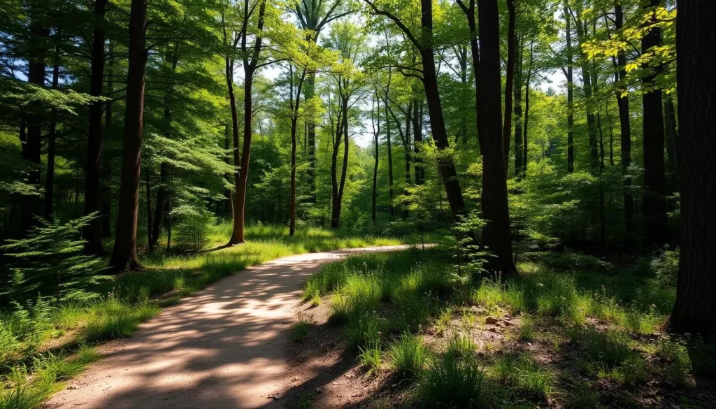 Hiking trails through the Finger Lakes National Forest in Schuyler County, New York Hiking trails through the Finger Lakes National Forest in Schuyler County, New York