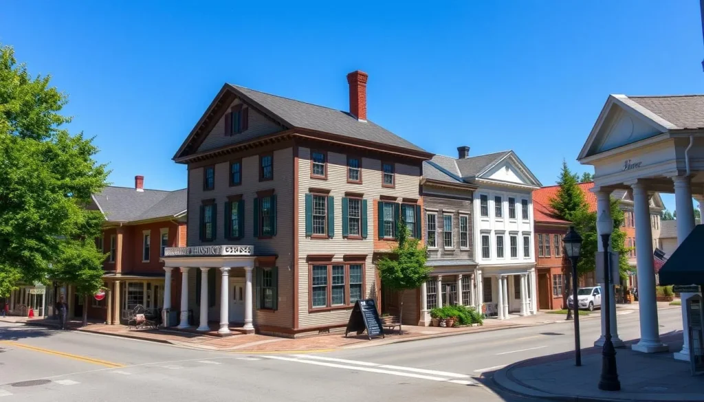 Historic Essex hamlet buildings along Lake Champlain Historic Essex hamlet buildings along Lake Champlain