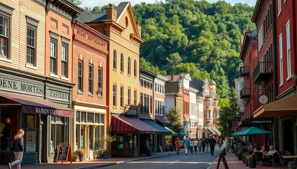 Historic Main Street in Catskill, NY with shops and restaurants Historic Main Street in Catskill, NY with shops and restaurants
