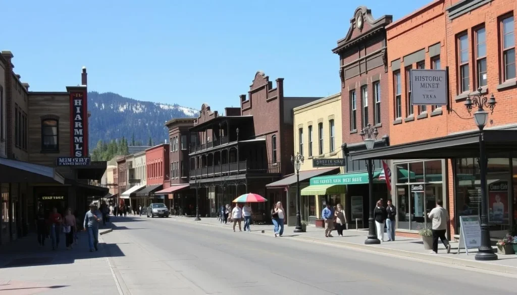 Historic Miner Street in Yreka with preserved Gold Rush era buildings, showcasing Siskiyou County California history Historic Miner Street in Yreka with preserved Gold Rush era buildings, showcasing Siskiyou County California history