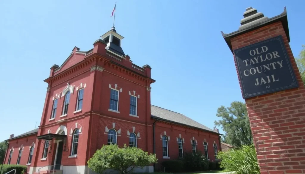Historic Old Taylor County Jail building with brick architecture Historic Old Taylor County Jail building with brick architecture