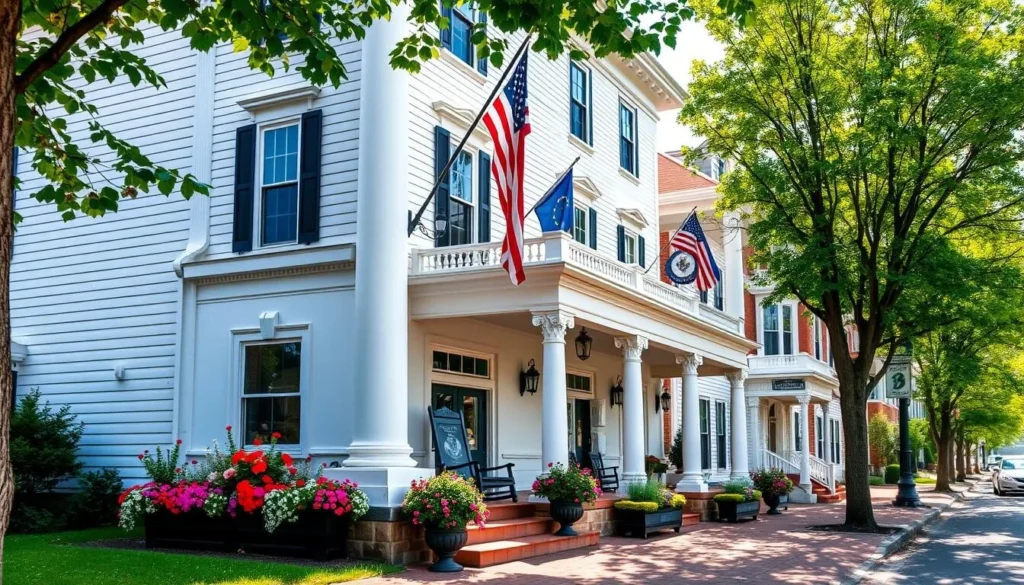 Historic Saratoga Arms hotel on Broadway with Victorian architecture Historic Saratoga Arms hotel on Broadway with Victorian architecture