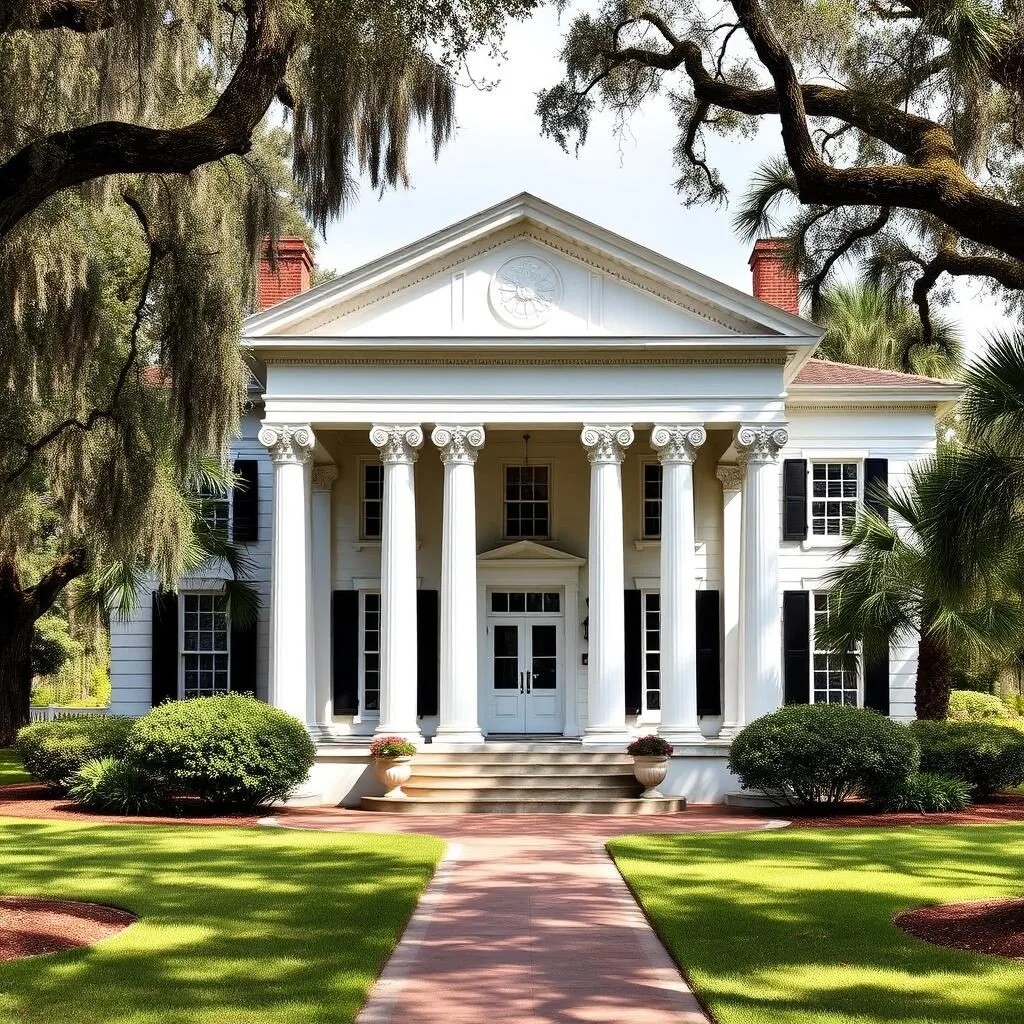 Historic Wardlaw-Smith House in Madison County Florida with Greek Revival architecture Historic Wardlaw-Smith House in Madison County Florida with Greek Revival architecture