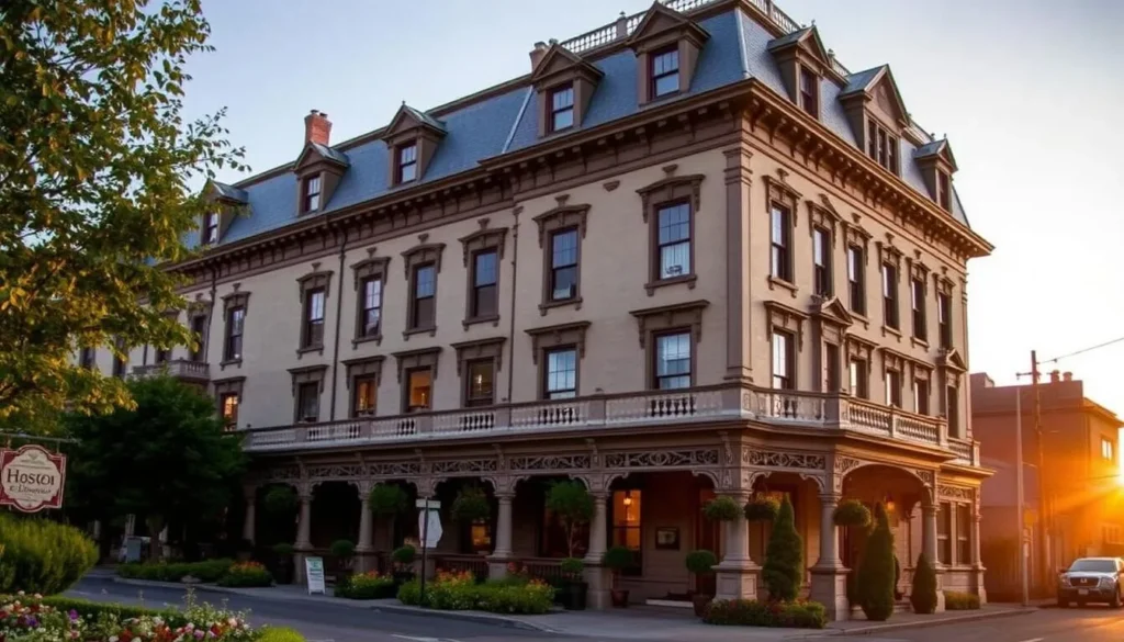 Historic boutique hotel in Hudson, Columbia County with Victorian architecture Historic boutique hotel in Hudson, Columbia County with Victorian architecture