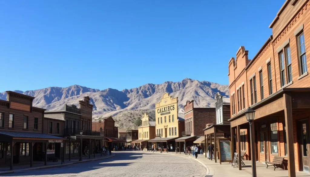 Historic buildings at Calico Ghost Town showing Old West architecture - unique San Bernardino County things to do Historic buildings at Calico Ghost Town showing Old West architecture - unique San Bernardino County things to do